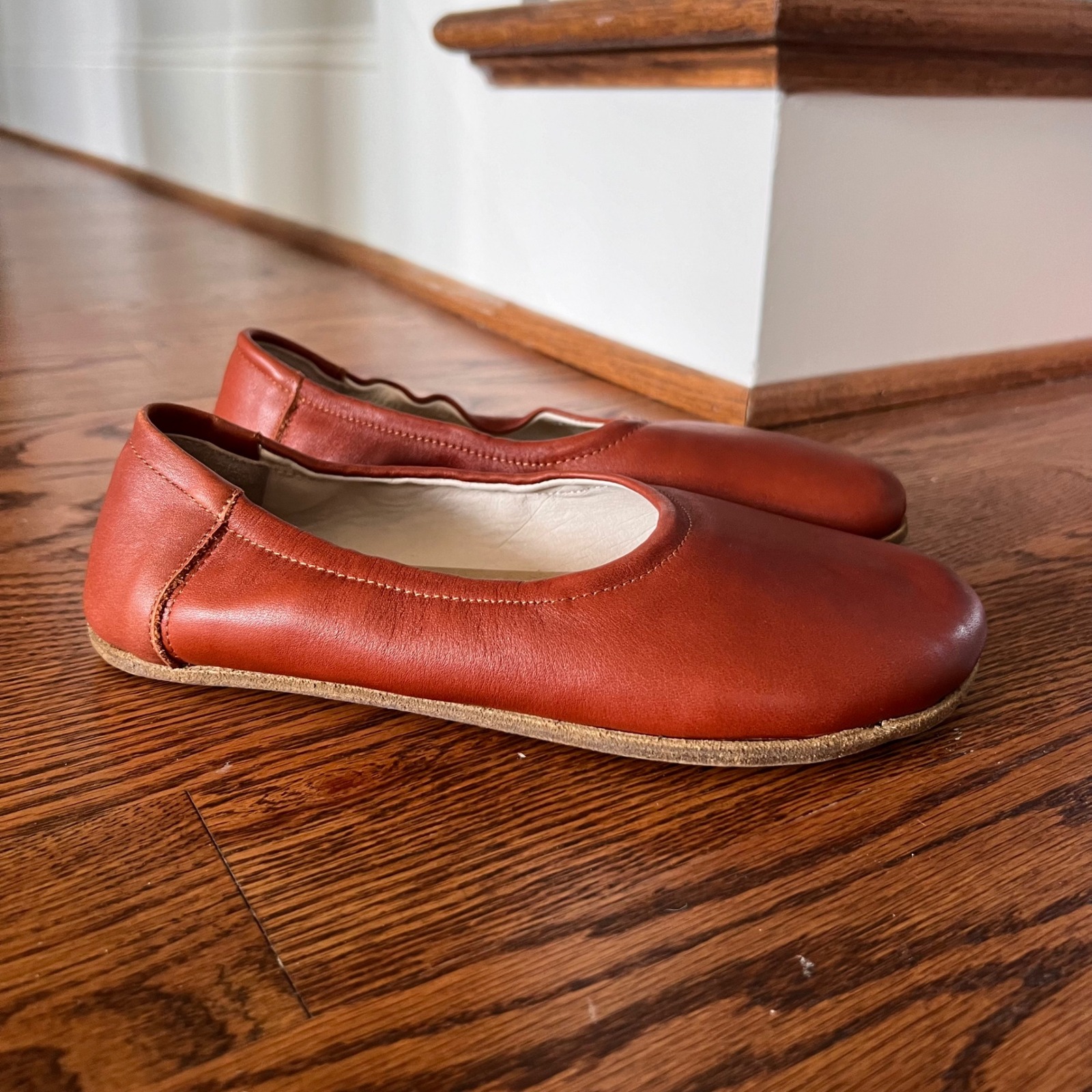 Earthing Harmony Barefoot Leather Ballet Flats Handcrafted Turkey Cognac Sz 40 — image 7 of 8